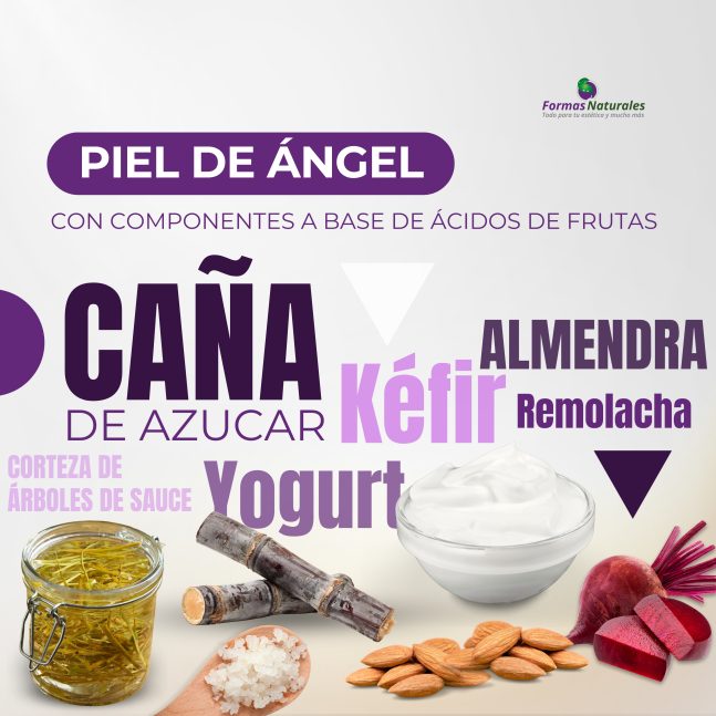 Piel de Ángel Lexury Skin CORPORAL Fórmula magistral facial a base de ácidos frutales Excelente tratamiento a base de una Fórmula Magistral natural frutal despigmentante, capas de atenuar o eliminar las manchas cutáneas logrando un rejuvenecimiento facial y corporal. Produce la renovación de la piel promoviendo el recambio celular y la eliminación de escamas y células muertas. Acto para todo tipo de pieles. Mejora las secuelas de acné, las imperfecciones y las marcas. Minimiza arrugas finas y poros dilatados. Reduce y Elimina las manchas de pigmentación y evita que aparezcan nuevas hiperpigmentaciones”.